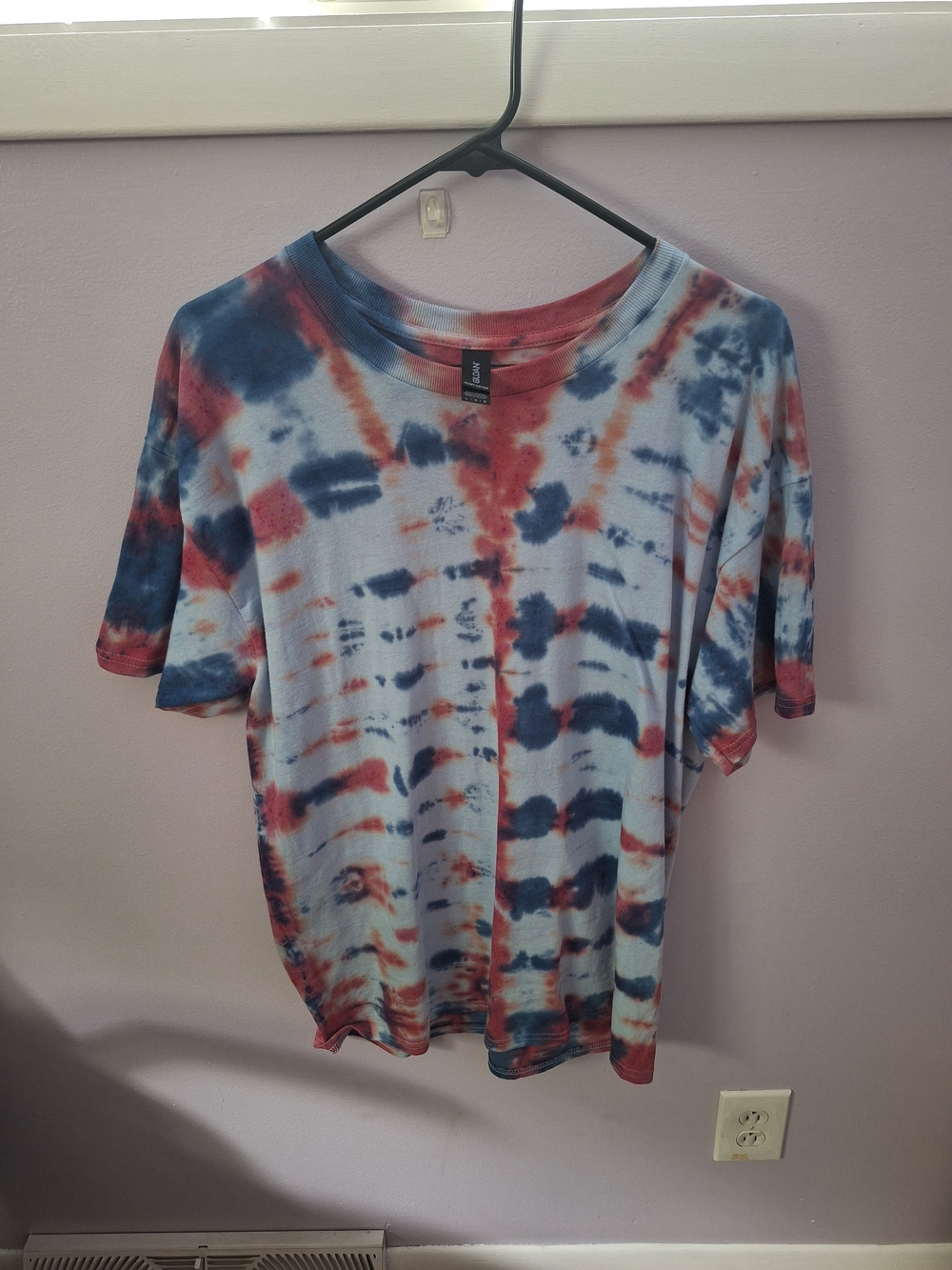 Gildan Red & Blue Tie-Dye Short Sleeve Tee